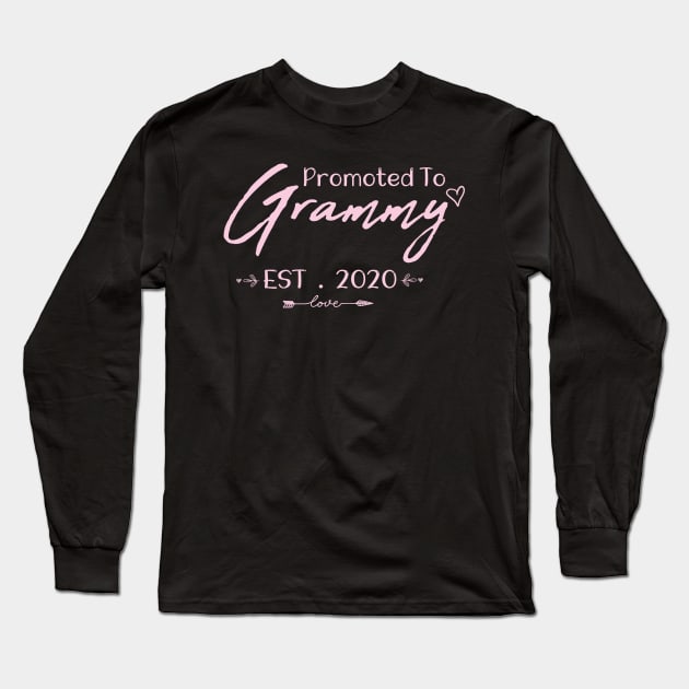 Promoted to Grammy Est. 2020 Funny gift for Grammy, Grammy Gift, Grammy Established Shirt, Grandma Shirt, Christmas Gift , Pregnancy Announcement Grandparents Long Sleeve T-Shirt by ARBEEN Art